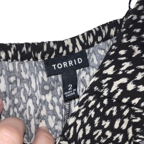 TORRID Black White Cheetah Print Sleeveless Skater Dress Knee Length Size 2X - Picture 6 of 6